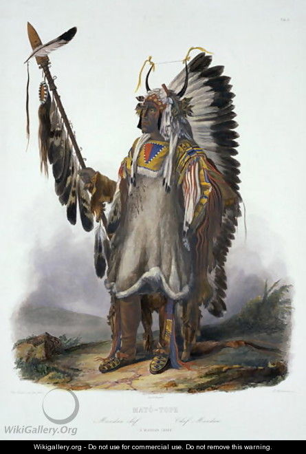 Mato-Tope, a Mandan Chief, plate 13 from Volume 2 of 