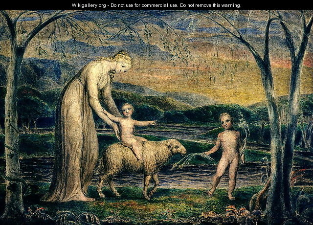 The Christ Child riding on a Lamb - William Blake