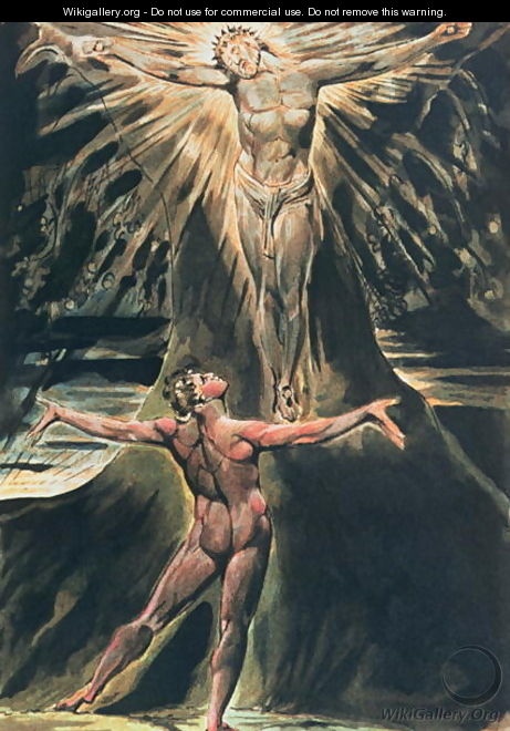 Jerusalem The Emanation of the Giant Albion- plate 76 Albion before Christ crucified on the Tree of Knowledge and Good and Evil, 1804-20 - William Blake