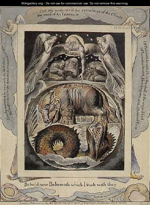Behemoth and Leviathan from the Book of Job - William Blake