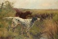 An English setter and an Irish setter in a landscape 1901 - Thomas Blinks