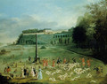 The Duc D'Orleans hunting party at the Chateau De Saint Cloud - Jacques Bertaux
