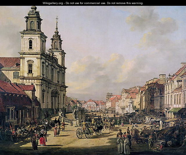 View of Krakowskie Przedmiescie from Ulica Nowy Swiat, Warsaw, 1778 - Bernardo Bellotto (Canaletto)