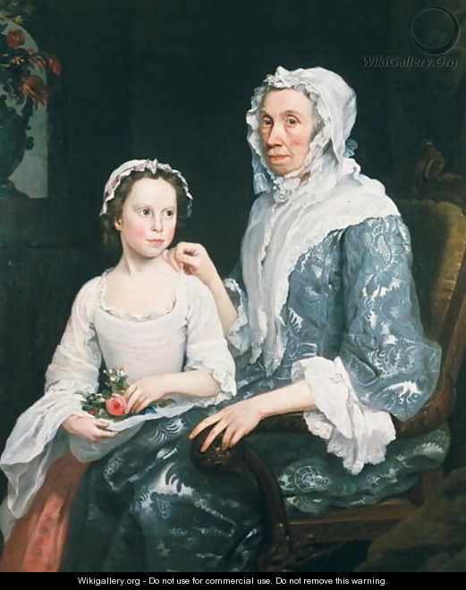 Portrait of an Elderly Lady and a Young Girl - George Beare