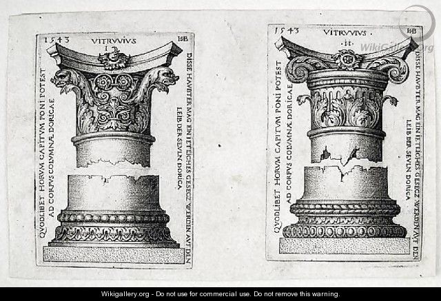 Doric Columns I and II, 1543 - Hans Sebald Beham