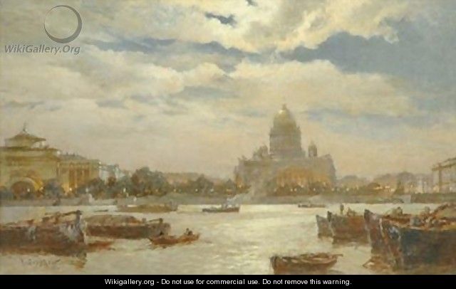 View of Saint Petersburg in twilight 1911 - Aleksandr Karlovich Beggrov