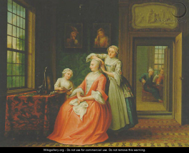 A lady at her toilet in an interior 1762 - Abraham Hendrick van Beesten