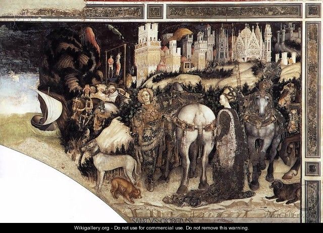 St George and the Princess of Trebizond (right side) 1436-38 - Antonio Pisano (Pisanello)