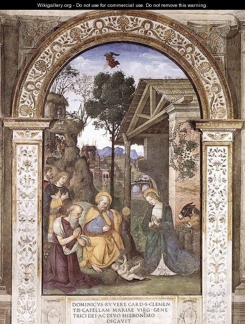 Adoration of the Christ Child c. 1490 - Bernardino di Betto (Pinturicchio)