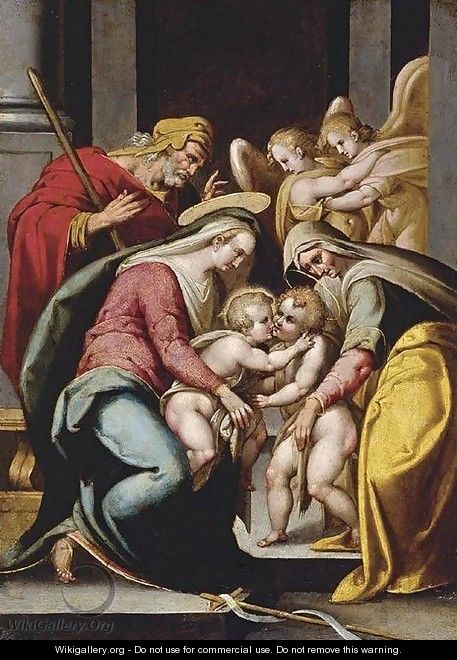 The Holy Family with St Elizabeth and the Infant St John the Baptist c. 1572 - Bartolomeo Passerotti