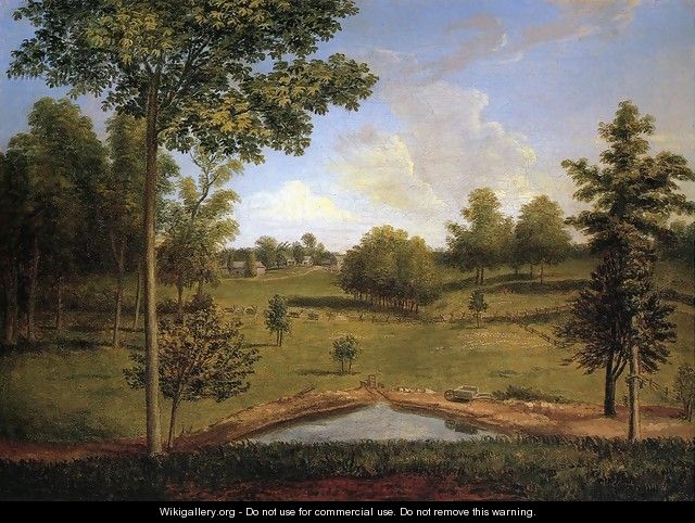 Landscape Looking Towards Sellers Hall from Mill Bank 1818 - Charles Willson Peale