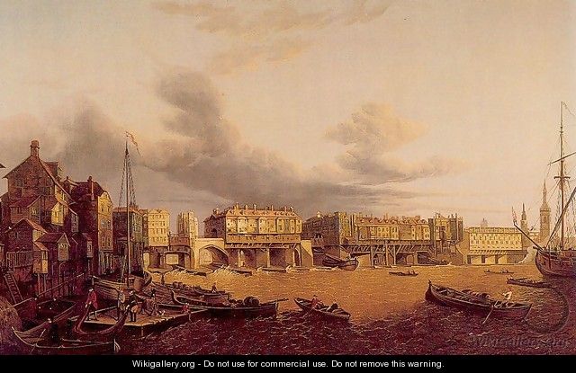 View of Old London Bridge as it was in 1747 - John Paul