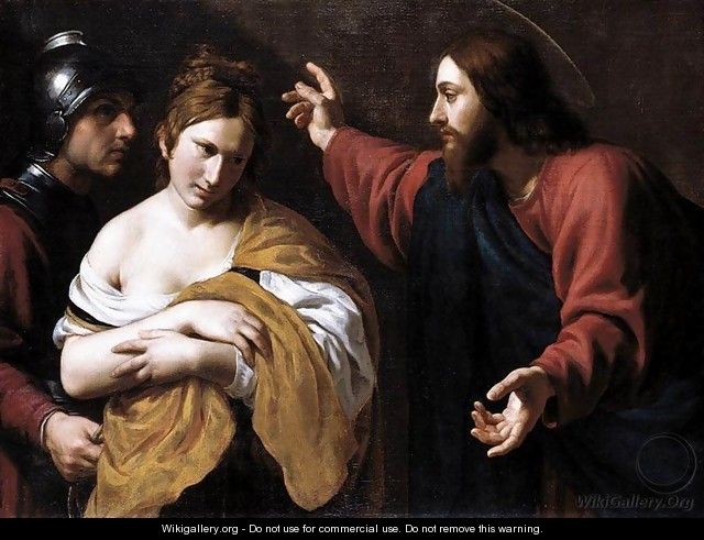 Christ and the Woman Taken into Adultery - Alessandro Turchi (Orbetto)