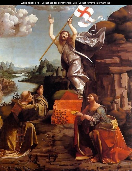 Resurrection of Christ with Sts Leonardo and Lucy 1491-94 - Marco d