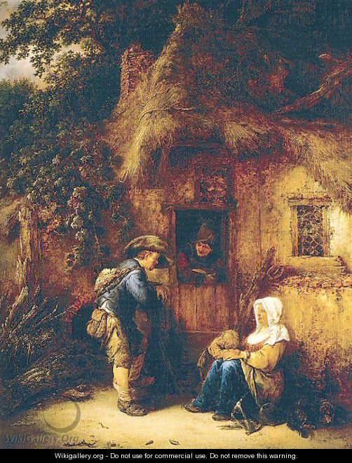 Traveller at a Cottage Door 1649 - Isaack Jansz. van Ostade