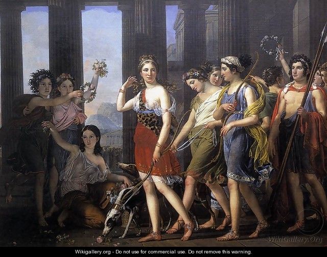 The Fair Anthia Leading her Companions to the Temple of Diana in Ephesus 1820 - Joseph Paelinck