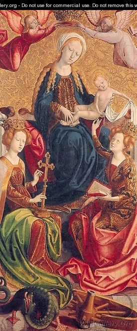 The Virgin and Child with Saints Margaret and Catherine 1500 - Follower of Michael Pacher