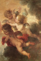 The Two Trinities (detail of angels) - Bartolome Esteban Murillo
