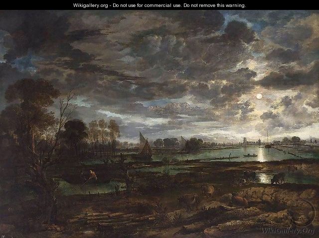 River Landscape c. 1650 - Aert van der Neer