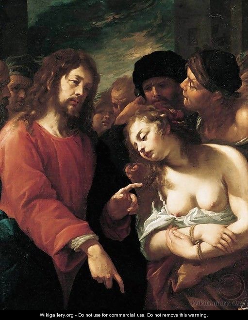 Christ and the Woman Taken in Adultery - Giuseppe Nuvolone