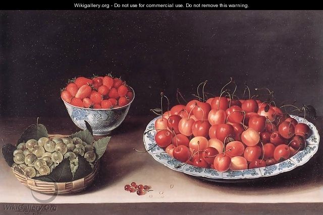 Still-Life with Cherries, Strawberries and Gooseberries 1630 - Louise Moillon