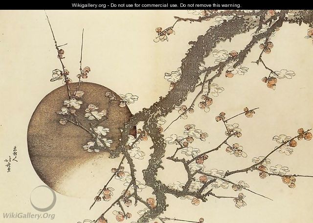 Plum Blossom and the Moon - Katsushika Hokusai