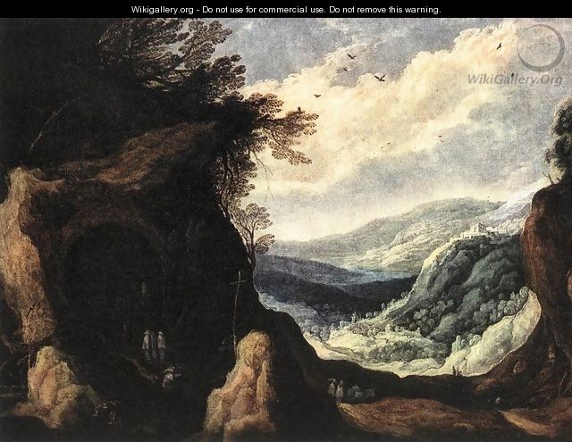 Rocky Landscape with Monks 1608 - Joos De Momper