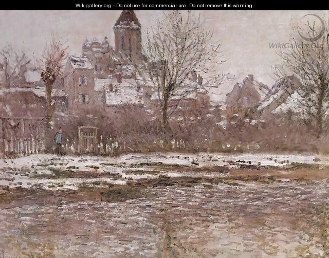 Snow Effect at Vetheuil - Claude Oscar Monet