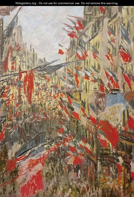 Rue Montorgueil Decked Out with Flags - Claude Oscar Monet