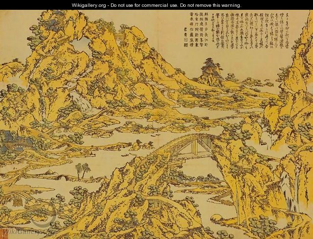Landscape with a Hundred Bridges - Katsushika Hokusai