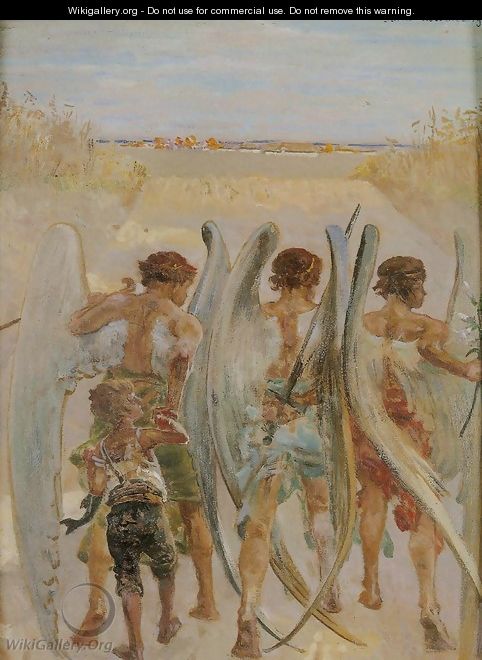 Three Angels with Tobias - Jacek Malczewski
