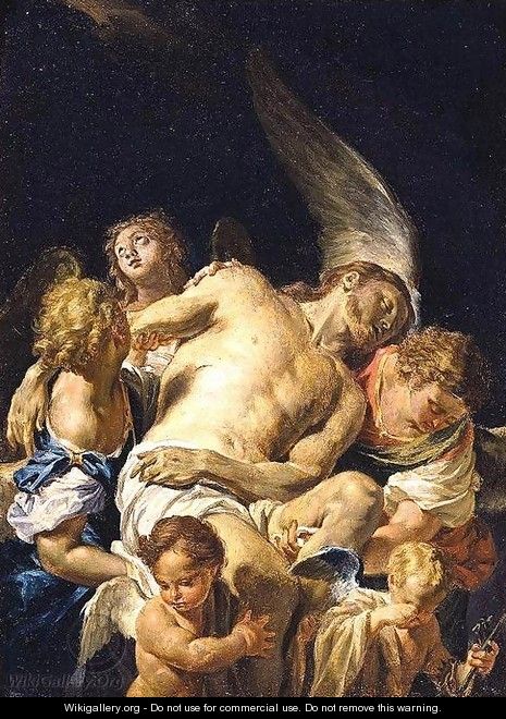 Dead Christ Supported by Angels - Francesco Trevisani