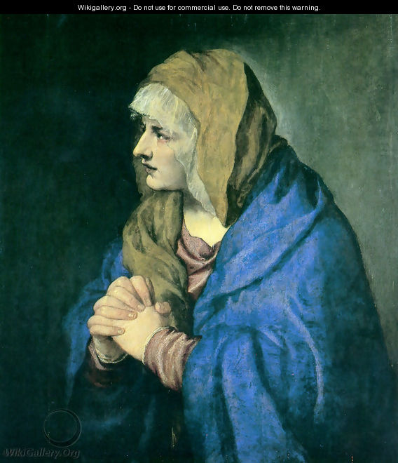 Mater Dolorosa (with clasped hands) 1550 - Tiziano Vecellio (Titian)