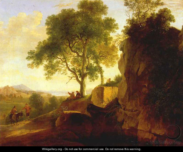 Landscape with Tall Rocks 1643 - Herman Van Swanevelt