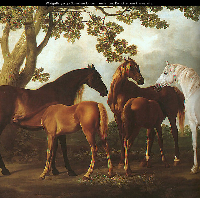Mares and Foals in a Landscape (detail) 1760-69 - George Stubbs