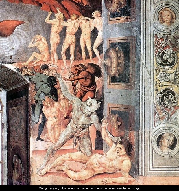 The Damned Being Plunged into Hell (detail-2) 1499-1502 - Francesco Signorelli