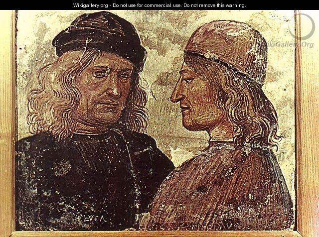 Self-Portrait with Vitelozzo Vitelli 1500-03 - Francesco Signorelli