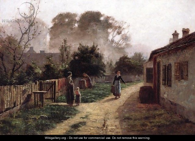Village Scene 1885 - Theodore Clement Steele