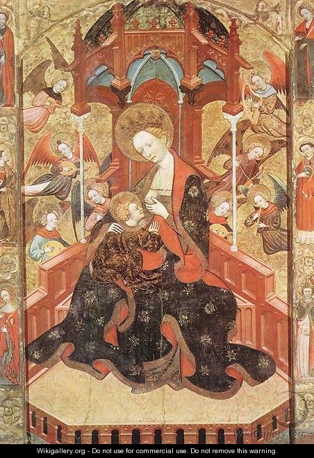 Madonna and Child with Angels Playing Music 1390s - Pedro Serra