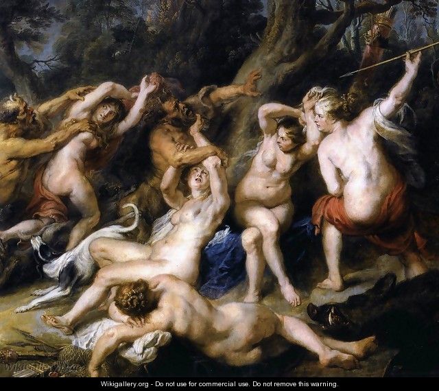 Diana and her Nymphs Surprised by the Fauns (detail-2) 1638-40 - Peter Paul Rubens