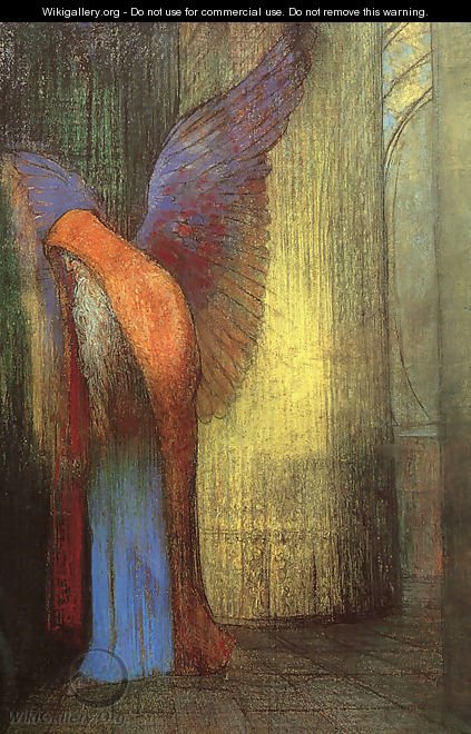 Winged Old Man with a Long White Beard - Odilon Redon