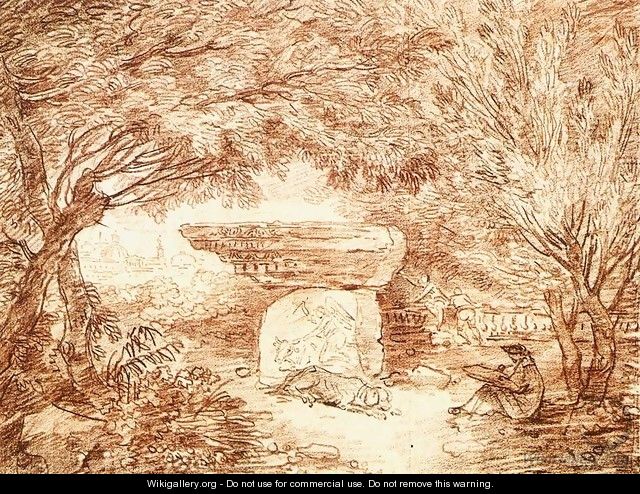 The Artist Drawing in the Farnese Gardens - Hubert Robert