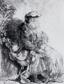 Jacob Caressing Benjamin - Rembrandt Van Rijn