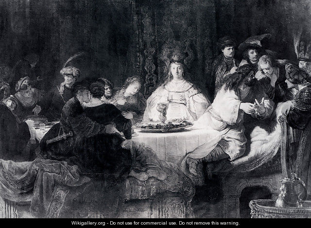Samson Posing The Riddle At His Wedding Feast - Rembrandt Van Rijn
