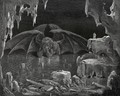 The Inferno, Canto 34, lines 20-21: Lo! he exclaimd, lo Dis! and lo the place, Where thou hast need to arm thy heart with strength. - Gustave Dore