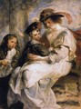 Helene Fourment With Two Of Her Children, Claire-Jeanne And Francois - Peter Paul Rubens