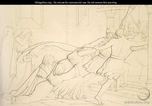 Elgiva seized by order of Odo, Archbishop of Canterbury - Sir John Everett Millais