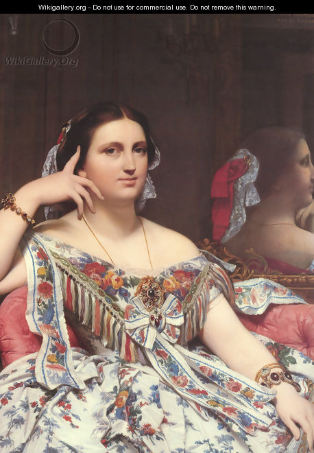 Madame Paul-Sigisbert Moitessier, née Marie-Clotilde-Inès de Foucauld, Seated [detail] - Jean Auguste Dominique Ingres