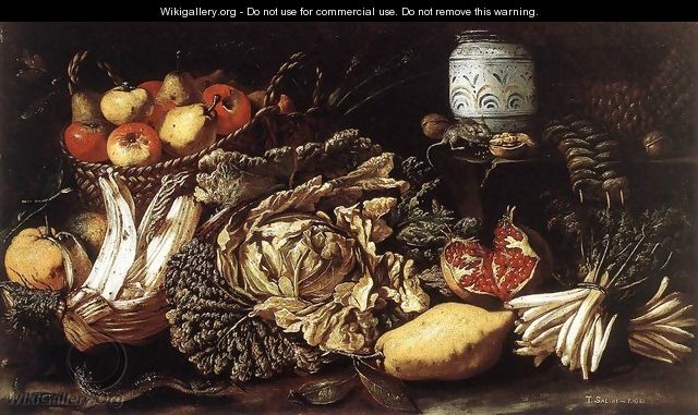 Still-life with Fruit, Vegetables and Animals 1621 - Tommaso Salini (Mao)