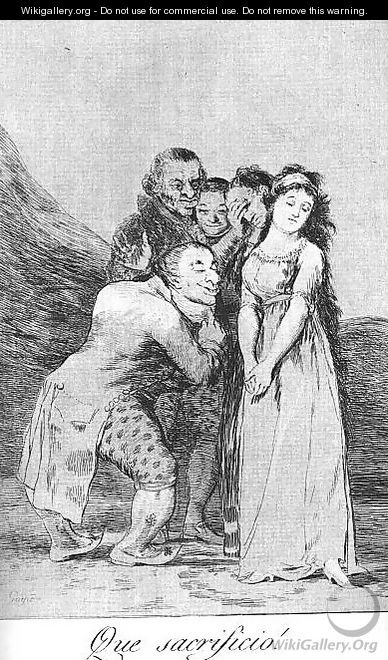 Caprichos - Plate 14: What a Sacrifice! - Francisco De Goya y Lucientes
